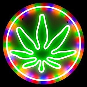 16" x 16" Neon Sign - Weed [LED-NS007]